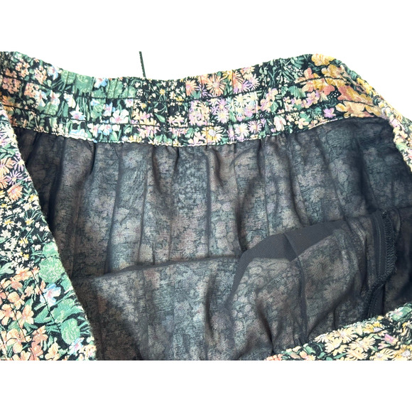 American Eagle Outfitters Floral Pleated Skirt Size XL Elastic Whimsical Skirt - Picture 14 of 16